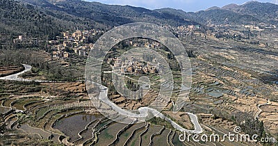 YuanYang rice terraces in Yunnan, China, one of the latest UNESCO World Heritage Sites Stock Photo