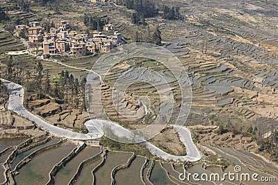 YuanYang rice terraces in Yunnan, China, one of the latest UNESCO World Heritage Sites Stock Photo