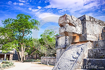 Yucatan, Mexico. Chichen Itza - Platform of the Eagles and Jaguars Stock Photo