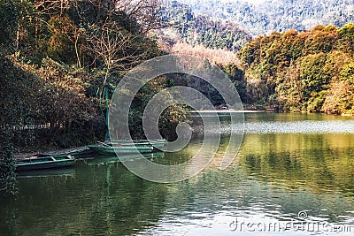 Yuecheng Lake in Mount Qingcheng Shan in Dujiangyan Stock Photo