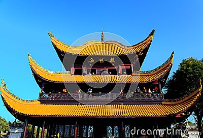Yueyang Tower was built in 220 AD, and is one of the four famous towers in China Editorial Stock Photo