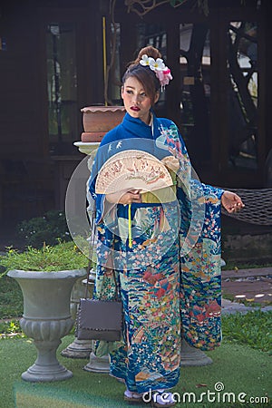 Yukata girl Stock Photo