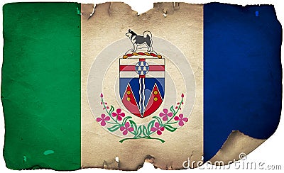 Yukon Flag On Old Paper Stock Photo