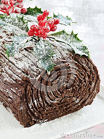 Yule log Stock Photo