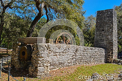 Yulee Sugar Mill Ruins Historic State Park in Homosassa Florida USA Stock Photo