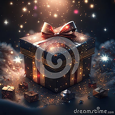 Yuletide Treasures: Christmas Gifts and Decorations Extravaganza AI Generative By Christmas ai Stock Photo