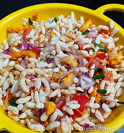 Yummy Bhel Puri like puffy rice snacks Stock Photo