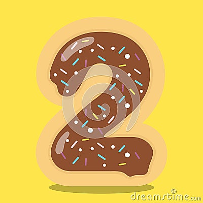 YUMMY CHOCOLATE DONUT NUMBERS 02 Vector Illustration