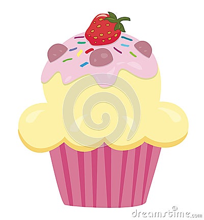 A yummy cupcake Vector Illustration