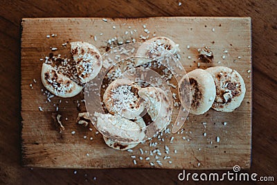 Yummy dessert with cottage cheese and coconut Stock Photo