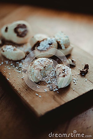 Yummy dessert with cottage cheese and coconut Stock Photo