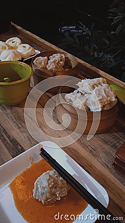 Yummy dimsum night Stock Photo