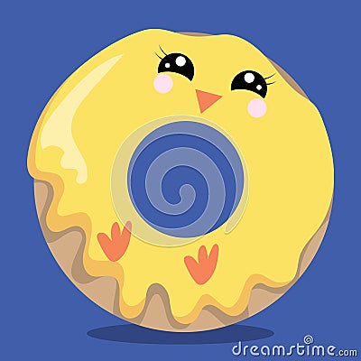 YUMMY DONUTS YELLOW 03 Vector Illustration