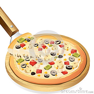 Yummy Pizza Vector Illustration