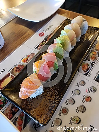 rainbow sushi Editorial Stock Photo