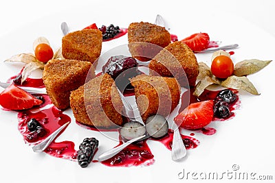 Yummy tasty delicious dessert with berries Stock Photo