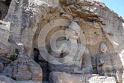 Yungang Grottoes in Datong city, Shanxi Province, China Editorial Stock Photo