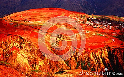 Yunnan Province red plateau Stock Photo