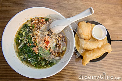 Yunnan rice noodle soup with deep-fried doughstick Stock Photo