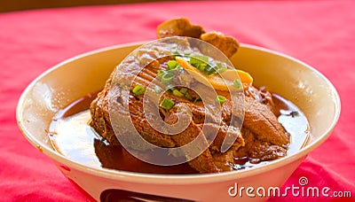 Yunnanese-style Stewed Pork Leg Stock Photo