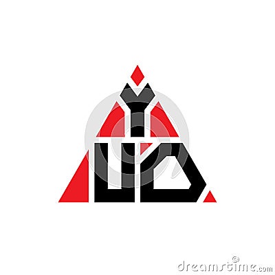 YUO triangle letter logo design with triangle shape. YUO triangle logo design monogram. YUO triangle vector logo template with red Vector Illustration