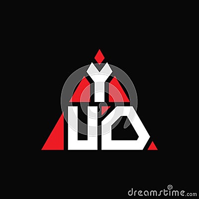 YUO triangle letter logo design with triangle shape. YUO triangle logo design monogram. YUO triangle vector logo template with red Vector Illustration