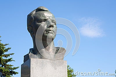 Yuri Gagarin monument Stock Photo