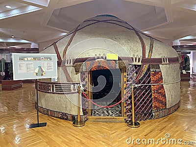 Yurt at the Central State Museum of Kazakhstan, Almaty, Kazakhstan Editorial Stock Photo