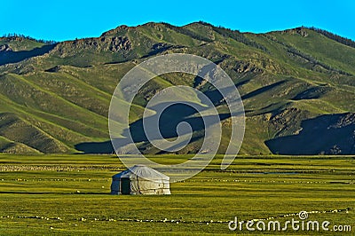 Yurt of a nomad family Stock Photo
