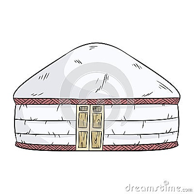 Yurta of nomads. Turk nomad tent yurt house illustration Vector Illustration