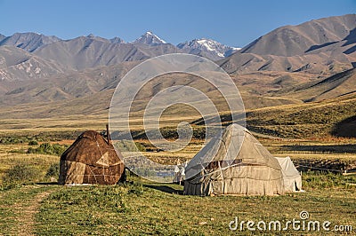 Yurts in Kyrgyzstan Stock Photo