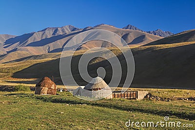 Yurts in Kyrgyzstan Stock Photo