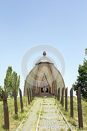 Yurts in opusztaszer Stock Photo