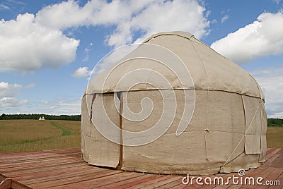 Yurts replicas Stock Photo