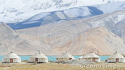 Yurts in Xinjiang Stock Photo