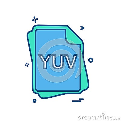 YUV file type icon design vector Vector Illustration