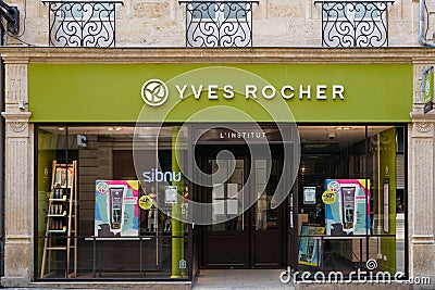 yves Rocher brand logo and text sign store on shop wall of women French beauty cosmetic Editorial Stock Photo