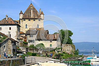 Yvoire, medieval village in France Stock Photo