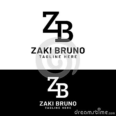 Z B ZB BZ Letter Monogram Initial Logo Design Template Vector Illustration