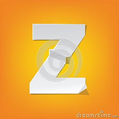 Z capital letter fold english alphabet New design Vector Illustration