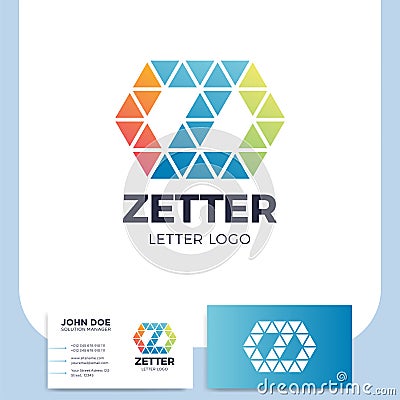Z letter logo abstract polygonal design for corporate business i Editorial Stock Photo