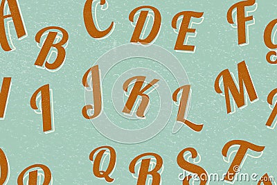 A-Z retro alphabet bold fonts lettering typography Stock Photo
