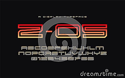 Z 05 vector display typeface, font, alphabet, typography. Vector Illustration
