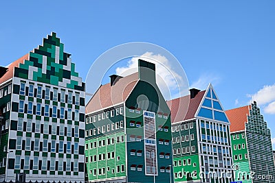 ZAANDAM, NETHERLANDS the design attracts guests by incorporating the traditional architecture of the Zaan region. Editorial Stock Photo