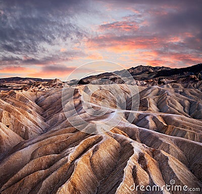 Zabriskie Point Ridges Stock Photo