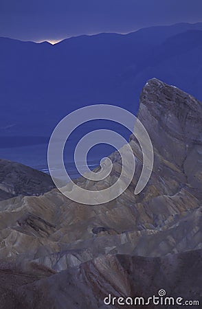 Zabriskie Point in an unusual blue light Stock Photo