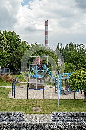 Zabrze, Poland - June 19, 2023: Park 12C in Zabrze near Queen Luiza Adit. Educational zone and playground. Playground toys Editorial Stock Photo