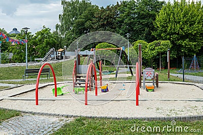 Zabrze, Poland - June 19, 2023: Park 12C in Zabrze near Queen Luiza Adit. Educational zone and playground. Playground toys Editorial Stock Photo