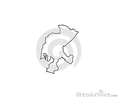 Zacatecas outline map Mexico state Vector Illustration