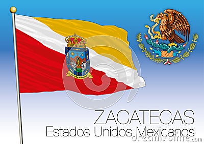Zacatecas regional flag, United Mexican States, Mexic Vector Illustration